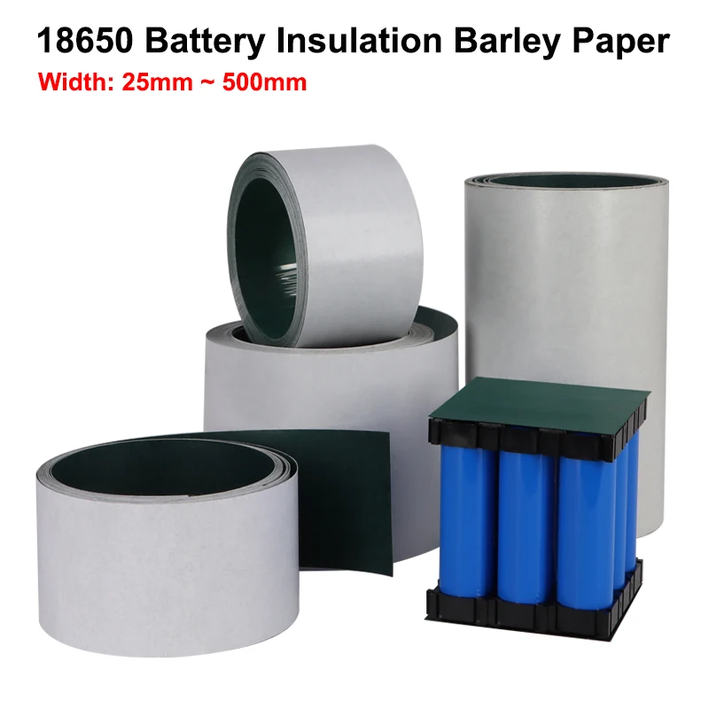 

18650 Battery Insulation Gasket Barley Paper Width 25~500mm Lithium Adhesive Glue Fish Tape Warp Electrode Insulated Pads