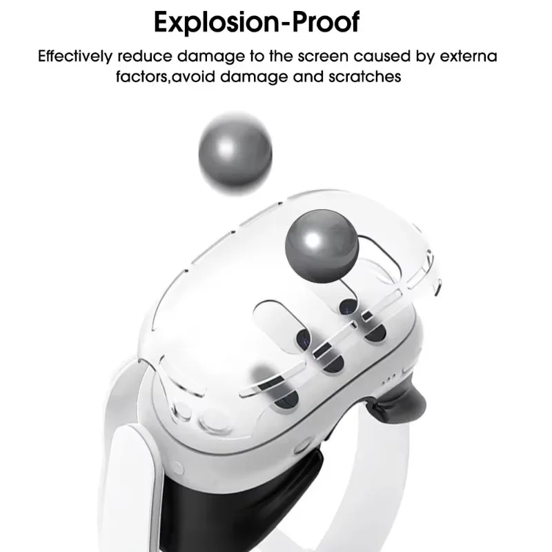 Transparent Shell Case For Meta Quest 3 VR Headset Protective Cover Camera Lens Protector Tempered Glass For Quest 3 Accessories