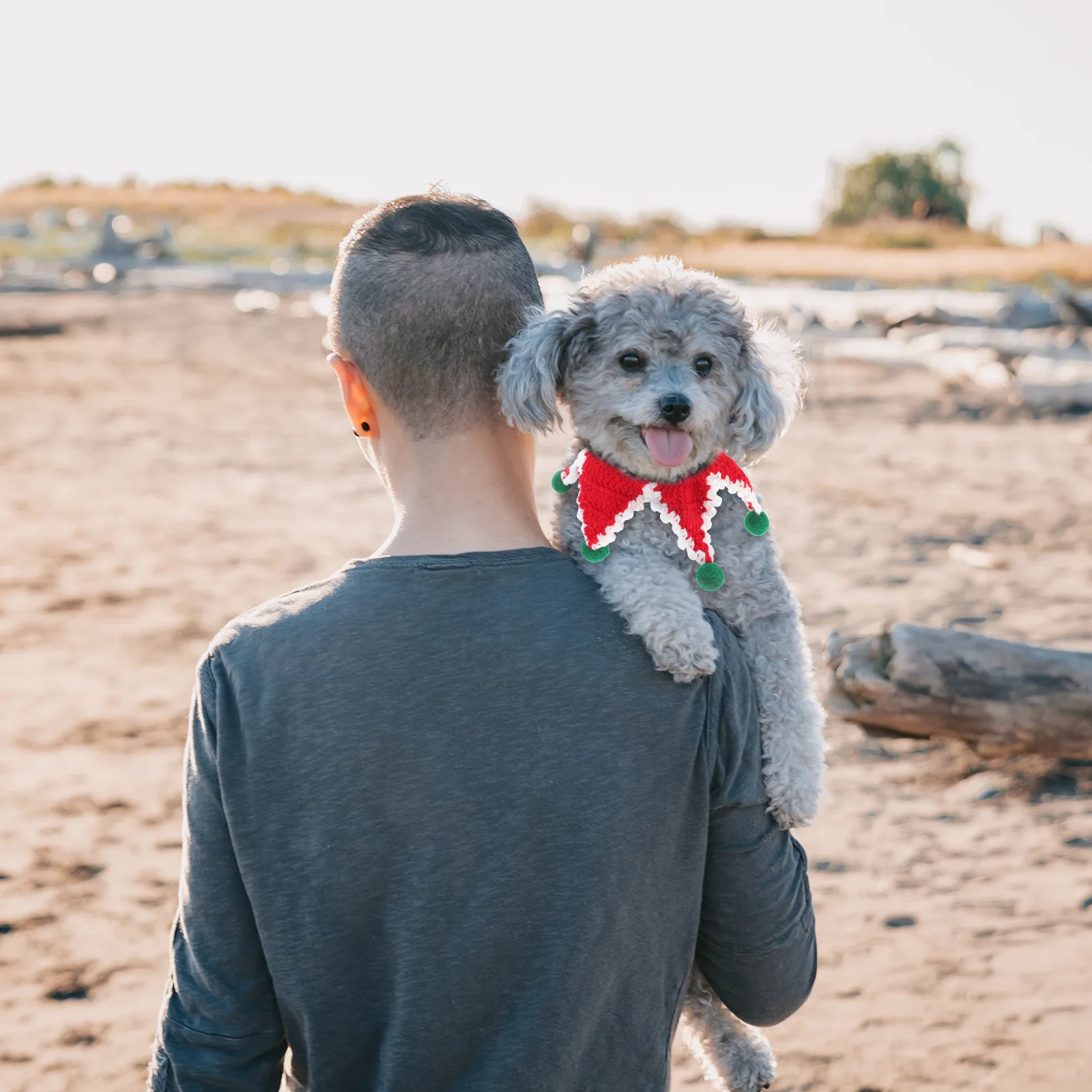 

1Pcs Christmas Pet Collar Woolen Thread Unique Design Free Size Dog Cat Bib Xmas Neck Decoration Party Banquet