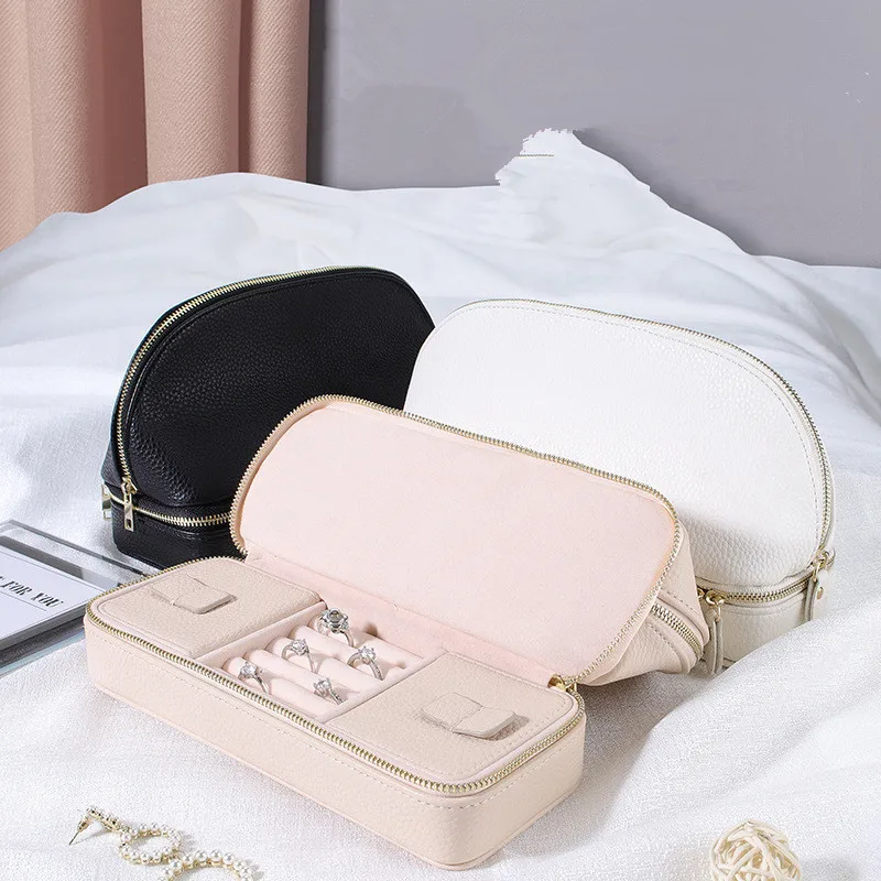 

2023 Universal Jewelry Organizer Display Travel Jewelry Case Boxes Portable Jewelry Box Button Leather Storage Customized gift