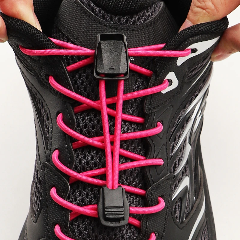 Heavy Duty No-Tie Shoelaces, Square Push Lock Design, One Second On Off Lazy Shoe Strings for Running, Hiking & Sports Sneakers