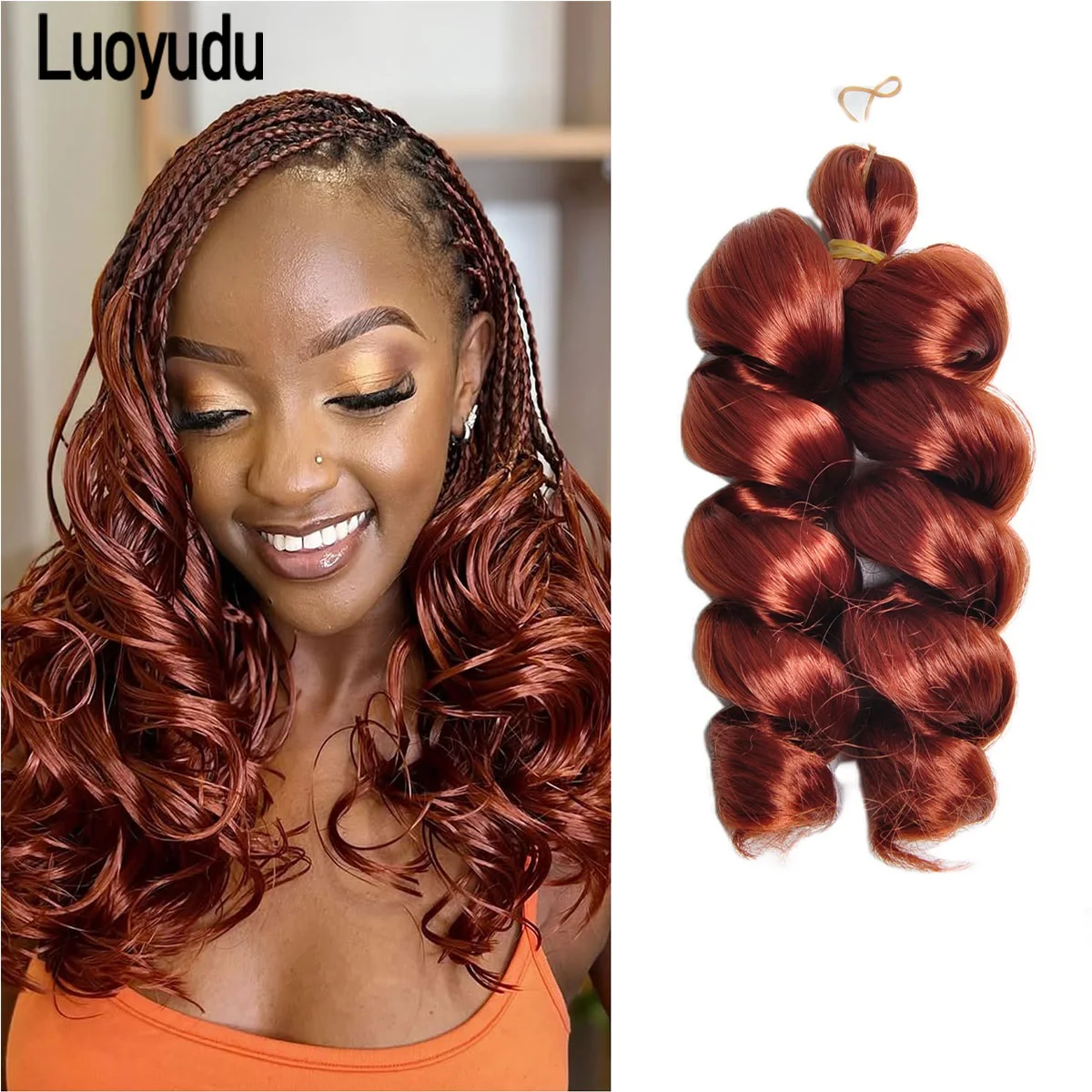 

Synthetic French Curl Braiding Hair 12 inch Pre Stretched Bouncy Braiding Hair Easy Braid Crochet Hair Extensions For Women