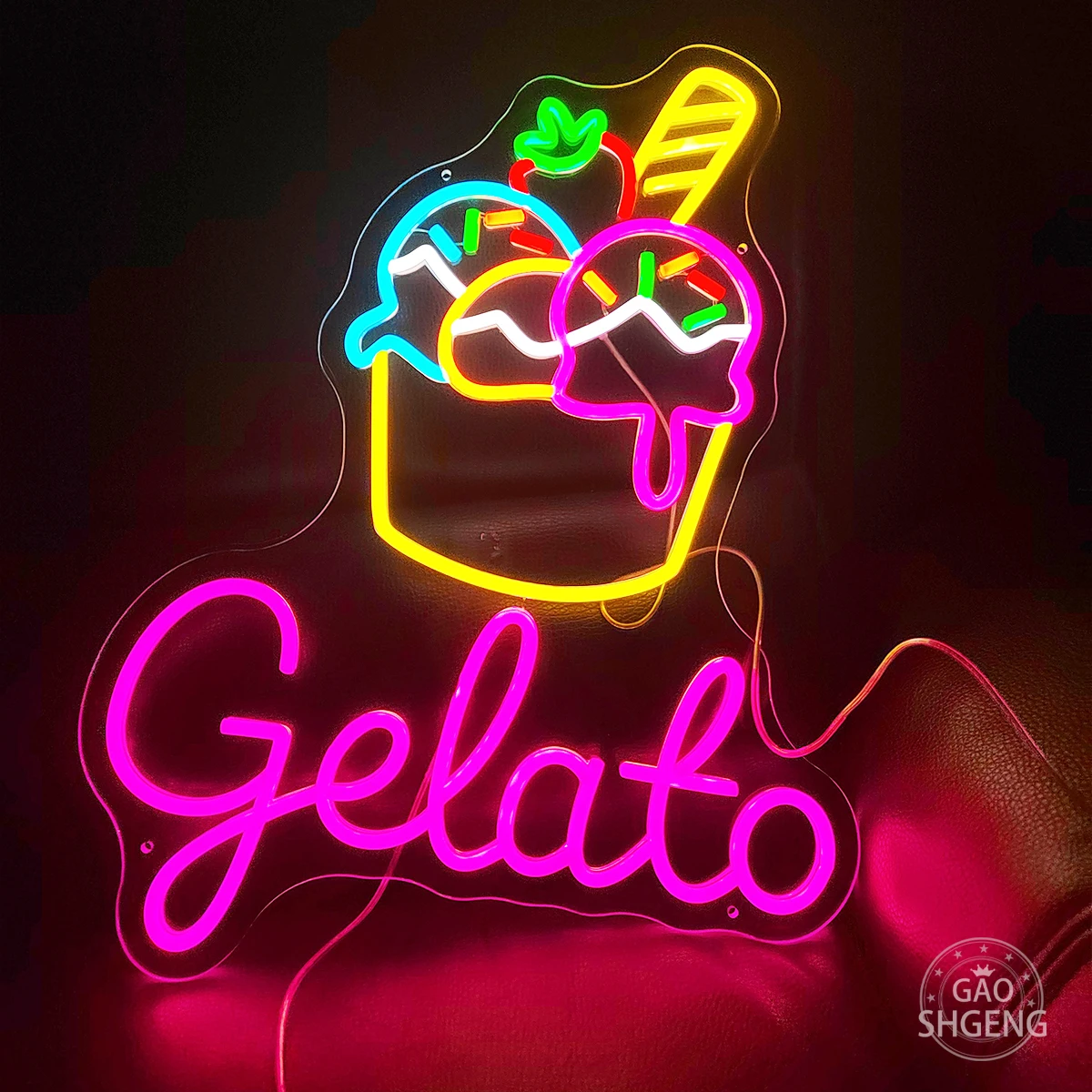 Ice cream  neon signs apply to ice cream shops restaurants the shape of the atmosphere lamp to make the shop more attractive