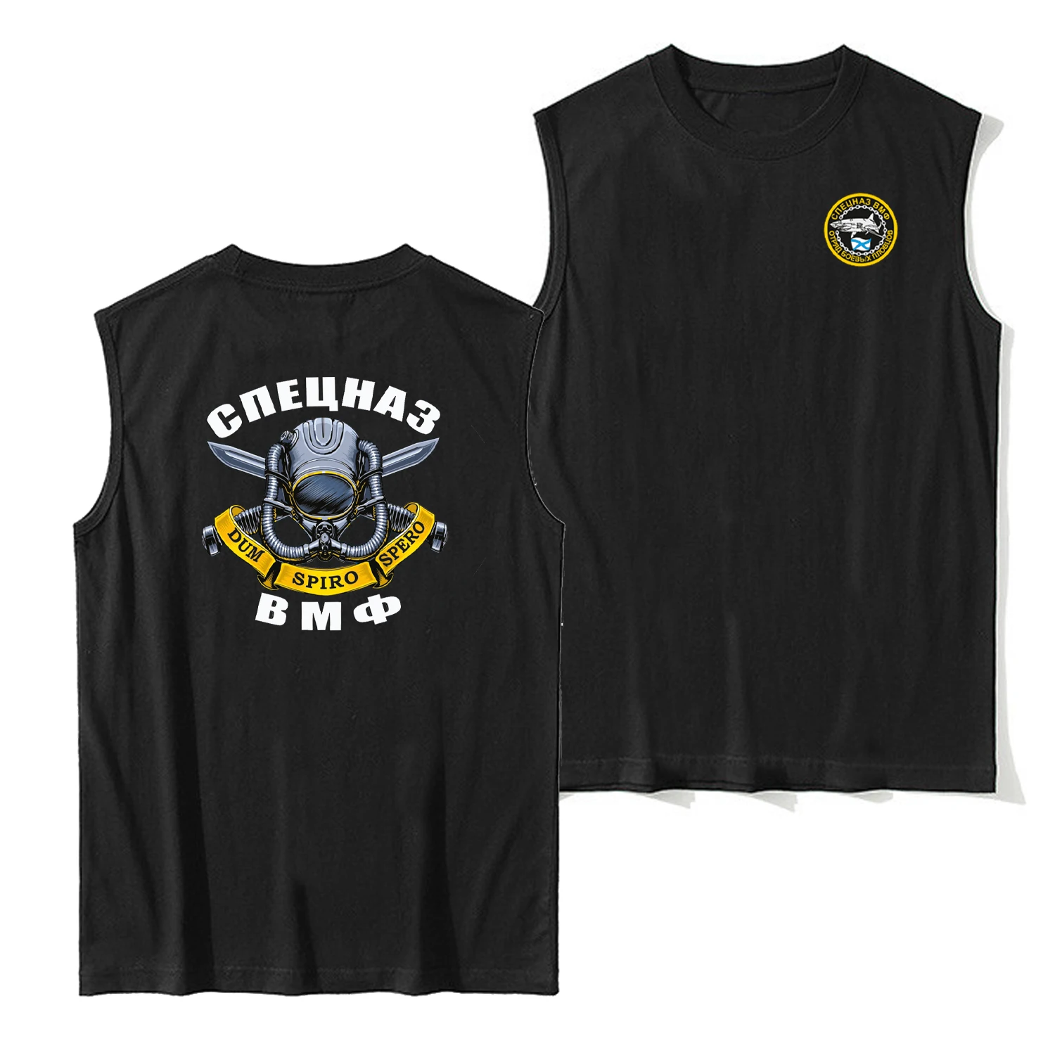 

Russian Navy Spetsnaz Special Forces Combat Diver Tanktop 100% Cotton O-Neck Casual Mens Vests Sleeveless Tee Shirt Streetwear