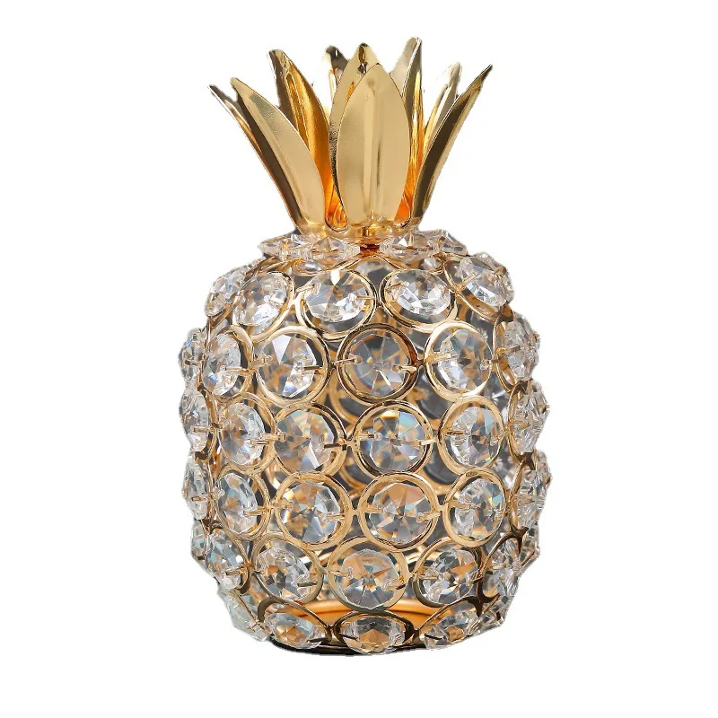 Gold Crystal Home Decoration, Creative Apple, pineapple, pear, Fruit, Living Room, Crafts