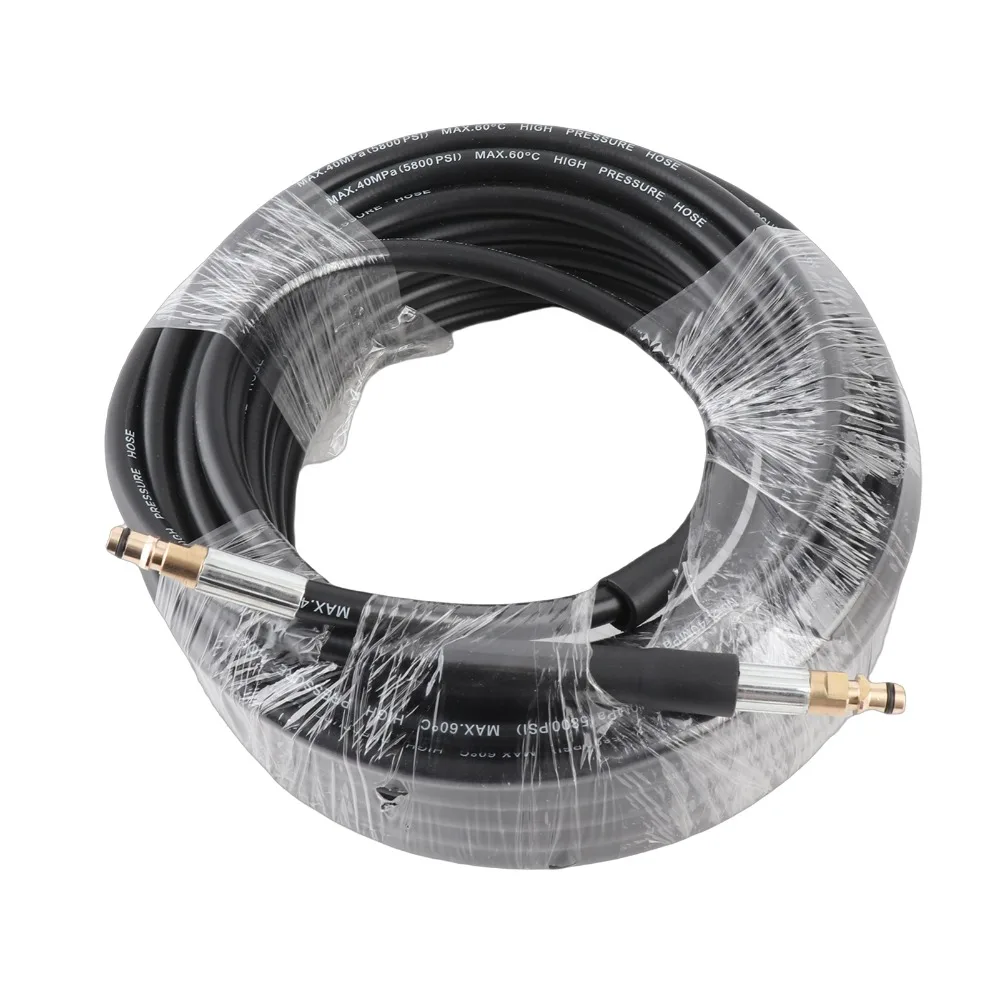 5800 PSI Pressure Washer Hose 15M 49FT Rubber Material High Pressure Hose Quick Connect Replacement Pressure Washer Hose