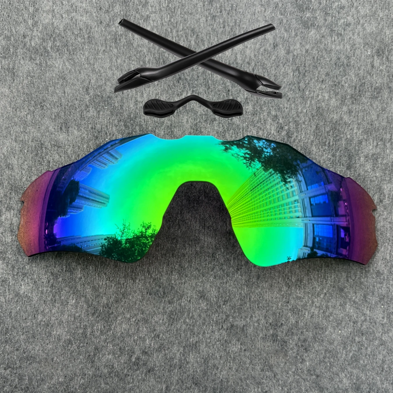 

Polarized Replacement Lenses & Rubber Kit EarSocks Small Size Nosepad for Oakley Radar EV S Path OO9510 Sunglasses