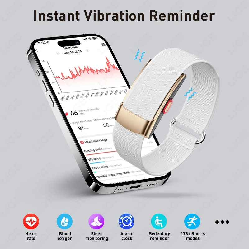 

For Women Gifts 178+Sports Mode Fitness Tracker 15g Ultra-Light Sport Smart Bracelet IP68 Waterproof Alarm Clock Smartband SpO2