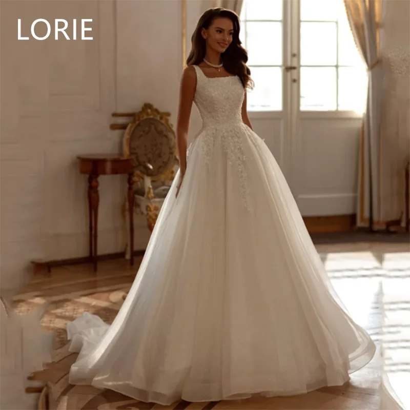 

LORIE Sexy A-line Lace Appliques Wedding Dress Princess Sweetheart Sleeveless Wedding Gowns Backless Bride Gown Customized 2025