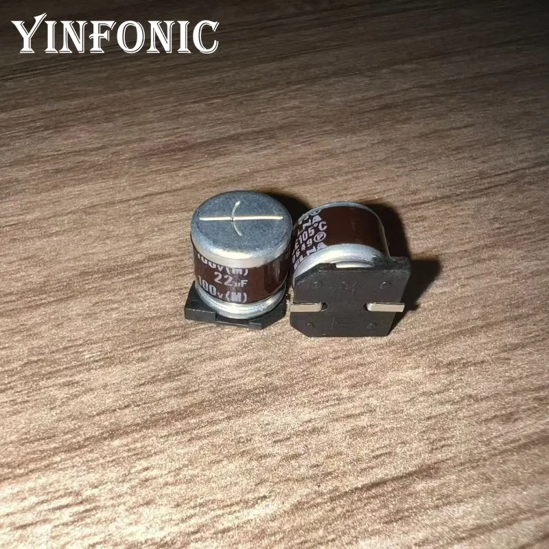 10 Pz/100 Pz Genuino ELNA 100V22uF RVJ Serie 10x10mm SMD Condensatore 22uF SMD Tipo di Chip Condensatori Elettrolitici In Alluminio