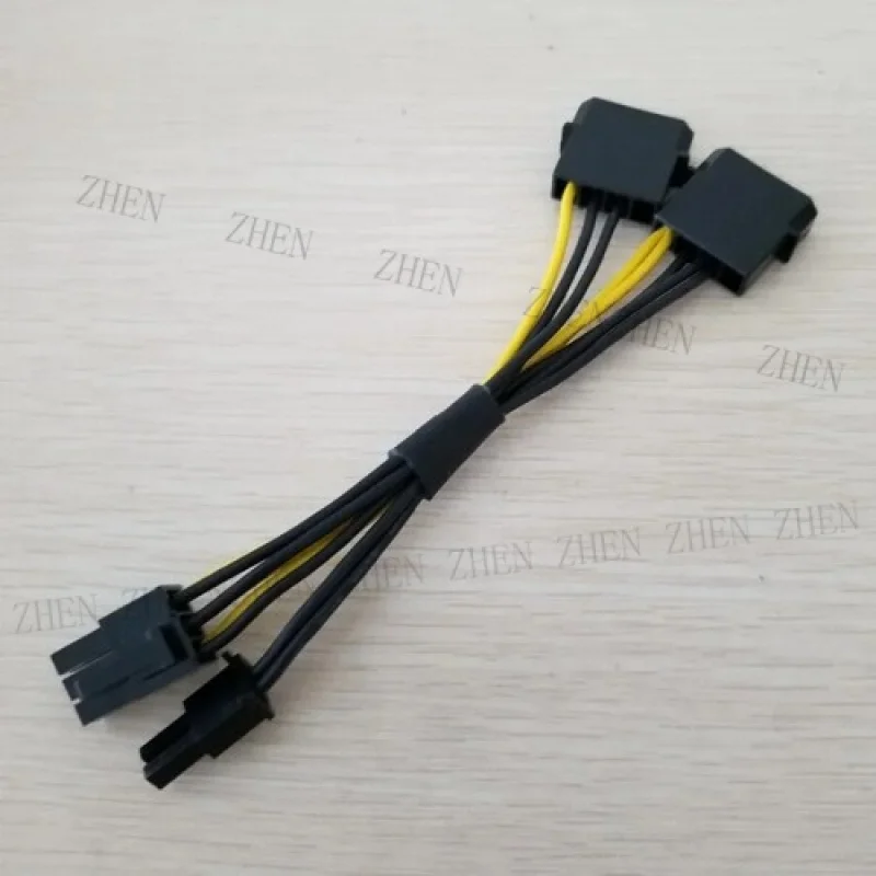 Y Y Dual 4Pin IDE Molex to PCI Express Display Card GPU 8Pin Power Supply Cable 15CM