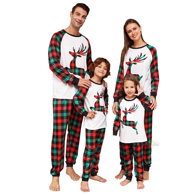 Family Matching Outfits Christmas Pajamas 2025 Adult Kids The Whole Family Same Pyjamas 2Pcs Xmas Sleepwear Baby Clothing Set