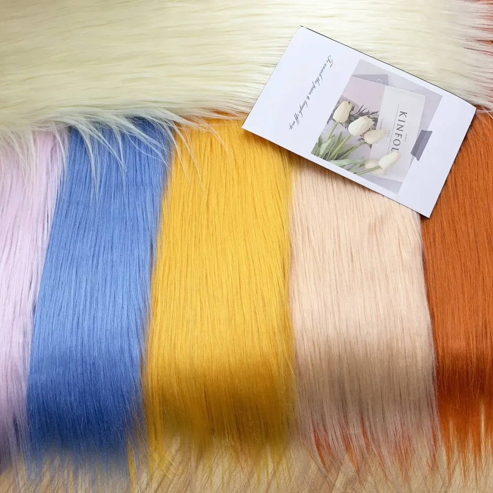 53 Color 8cm Pile Faux Fur Fabric 25x45cm For Patchwork Sewing Material Doll Toy Beard Hair Craft Home Decorate Cosplay Fabric