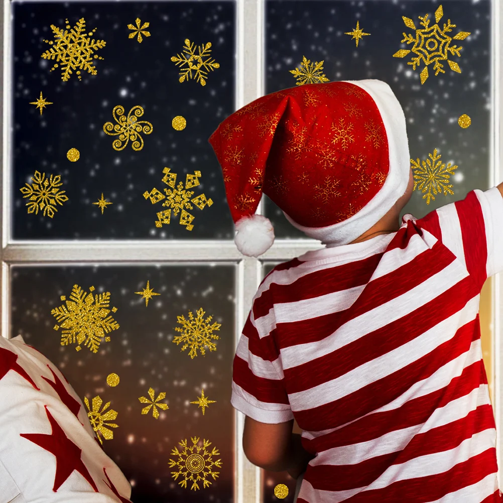 6 Sheets Children's Room Christmas Wall Stickers Window Cling Pvc Clings For Glass Windows