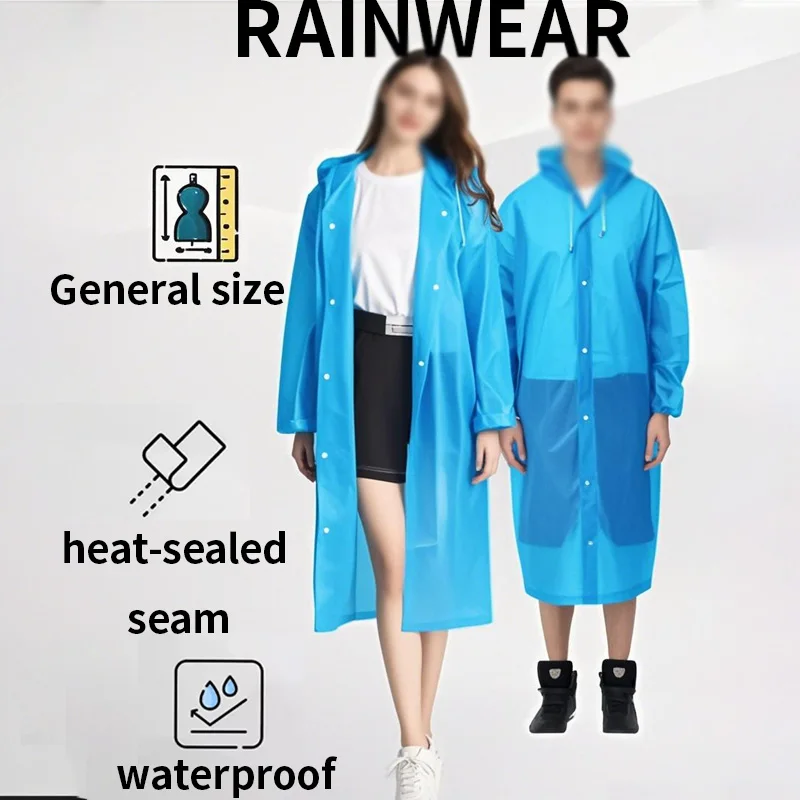  Thickened Outdoor One-Piece Raincoat Waterproof Wear-Resistant Essential Long-Term Protective Travel Rain Gear