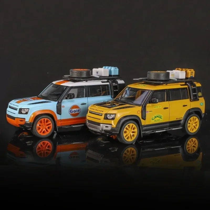 Collective Diecast 1/18 Scale Alloy Land Rover Defender Off Road Car Model Sound and Light Children Boys Gift Toys for Aldult