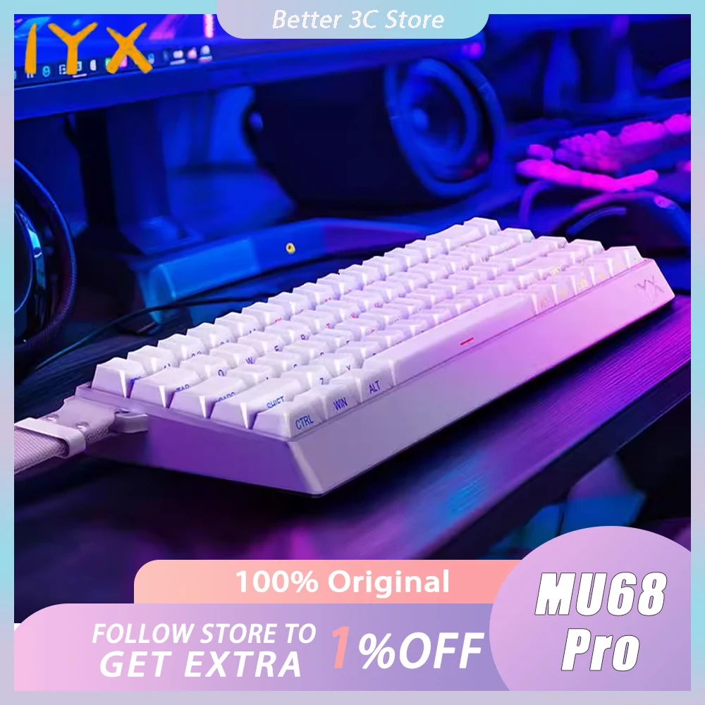 iyx mu68 pro interruptor magnetico teclado mecanico liga de aluminio 8k retorno rgb teclado para jogos com fio personalizado pc gamer varolant 01