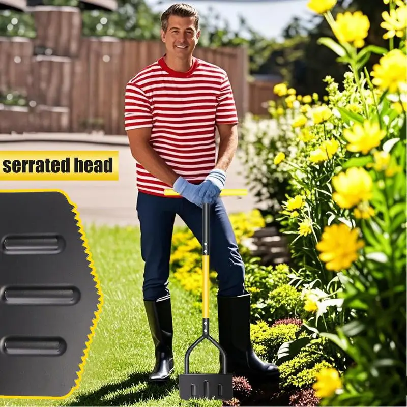 

Lawn Edger Manual Saw-Tooth Manual Edger Lawn Tool Steps Flower Bed Grass Cleaning Gadgets Heavy Duty Ergonomical Handle Gear
