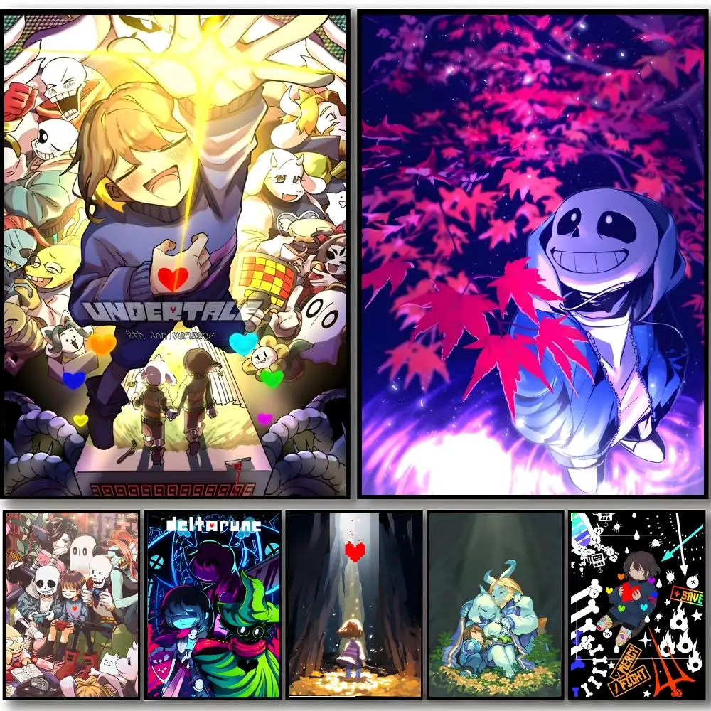 1PC Anime Designs Game U-Undertale Poster HD art sticky wall waterproof home bedroom bar aesthetic decoration