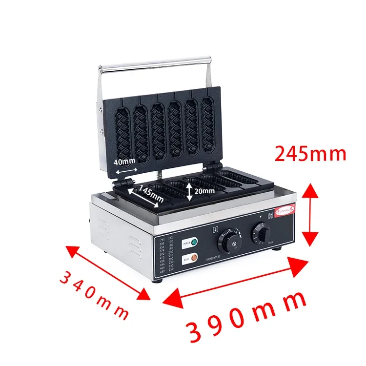 Non-stick Coating Custom Commercial Electric Corn Dog Waffle Machine with 5 Pcs