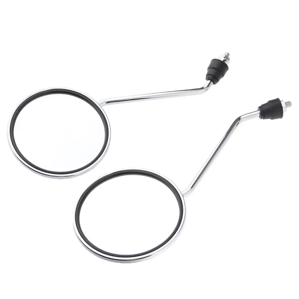 

Rearview Mirror 8mm Round Metal Motorcycle Side View Accessory for Chopper Bike Scooter Universal Handlebar
