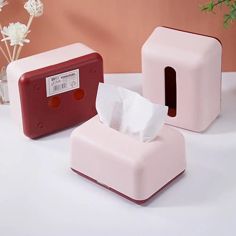 Simplicity Solid Color Napkin Holder Plastic Large Storage Tissue Case Fashion Car Tissue Box High Quality Paper Towel Box