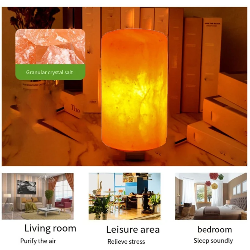 

Himalayas Crystal Salt Lamp LED Warm Night Light Air Purifier Decorative Bedside Table Lamp Ornament UK Plug