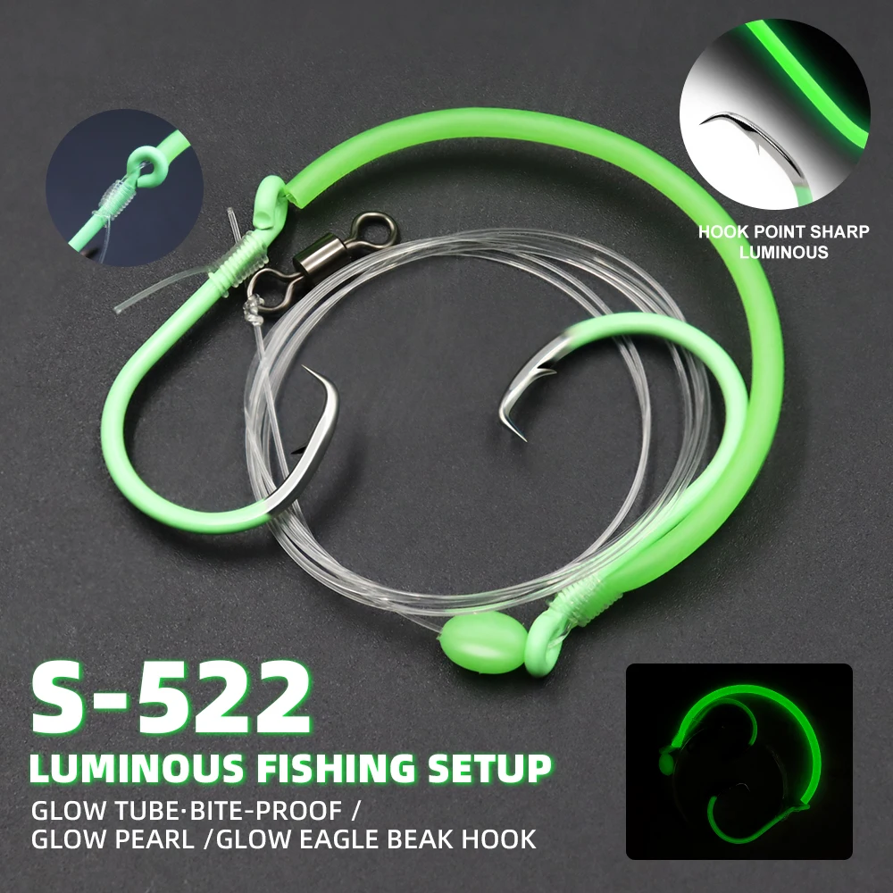 ZYZHE 1 Stück Snapper-Rig mit Doppel-Leuchtkreishaken 3/0 # 4/0 # 5/0 # 6/0 # Fischerei-Stinger-Rigs Lebend-/Toter-Köder-Rigs – Detail 1