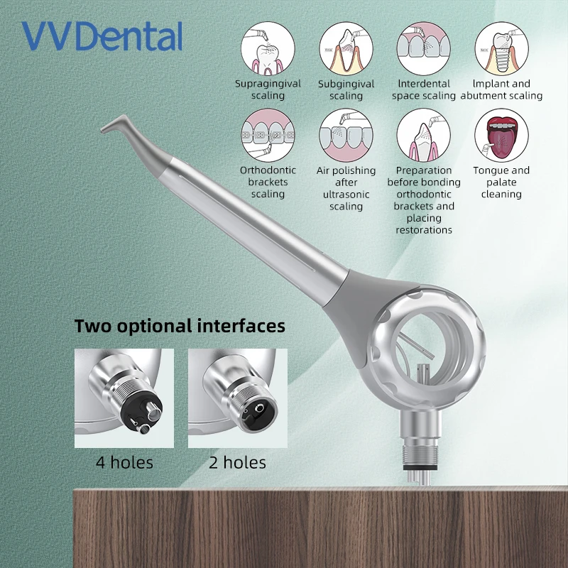 VVDental Sandblasting Air Polisher Air Flow Bicarbonate Jet Teeth Stain Removal Spray Gun Oral Hygiene Cleaning Tool