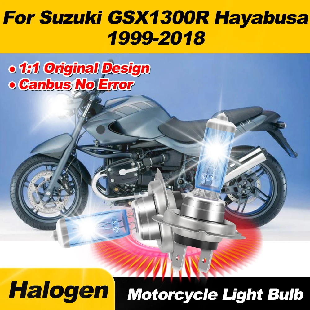 

2PCS Halogen Headlights Bulbs 100W Super Bright Motorcycle Lights 6000K For Suzuki GSX1300R Hayabusa 1999-2015 2016 2017 2018