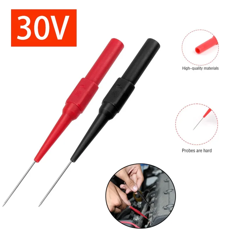 1-4 PcsDiagnostic tools Multimeter test leads Extension leads 30V test probe plug Back piercing needle tip probe Automotive tool