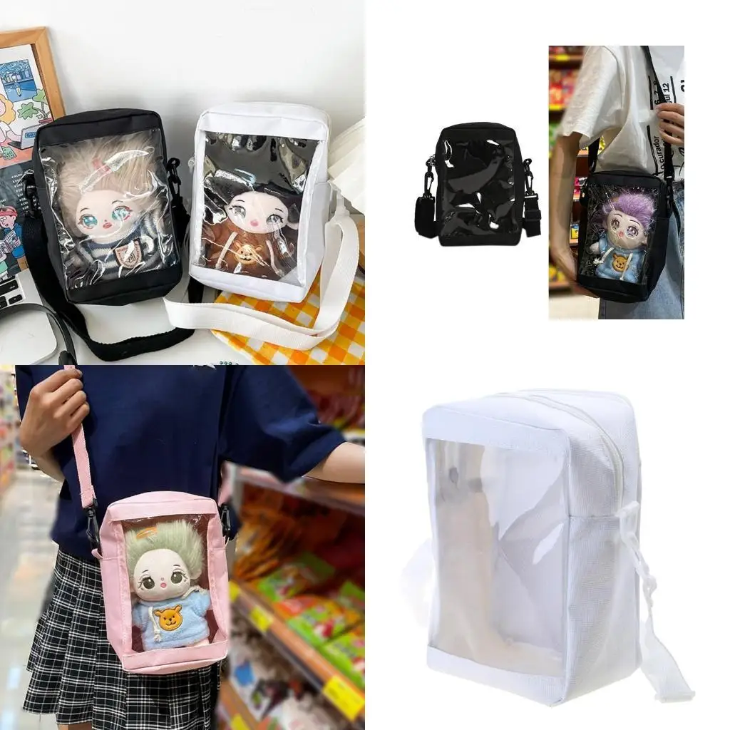 

D46D Женщины прозрачная сумка по кроссу маленькая сумка Ita Студенты JK Сумка для плеча