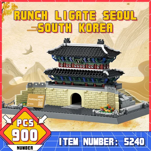 WG5240 도시 건축 모형 한국 숭례문 블록 세트 조립 벽돌 장난감 성인 어린이 선물 