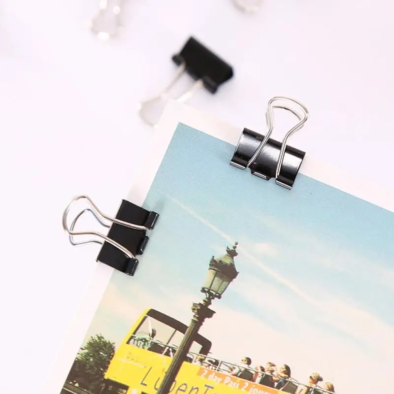1~5PCS Paper Clip Black Metal Binder Clips File Binder Clips Office School Stationery Paper Document Clips Grip Clamps 60mm
