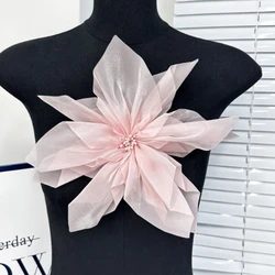Handmade Yarn Large Flower Brooches for Women Exaggerated Elegant Corsage Lapel Pins Clothing Dress Jewelry Accessories