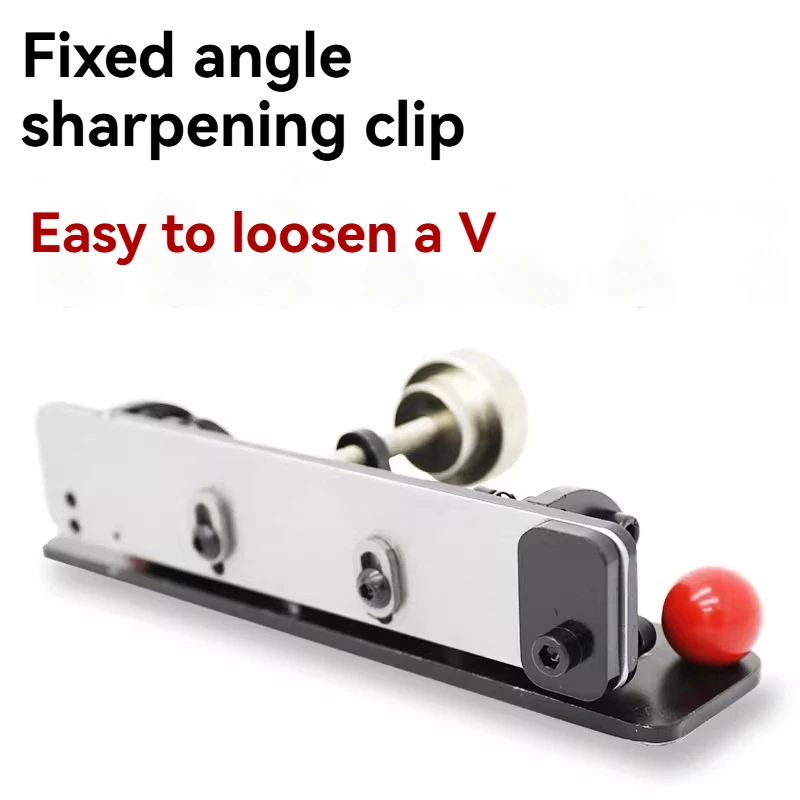DIY grinding of V-shaped knife edges:Sanding belt machine with fixed-angle sharpening jig/V-clamp,a tool for grinding knife blad