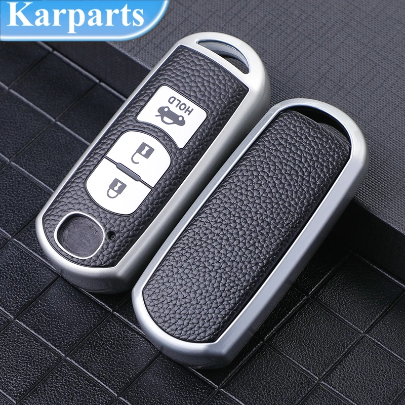 

Leather TPU All-Inclusive Car Remote Key Cover Case Fob for Mazda 2 3 5 6 CX-3 CX-5 CX-7 CX-9 CX8 Speed Miata MX5 2016 2017 2018