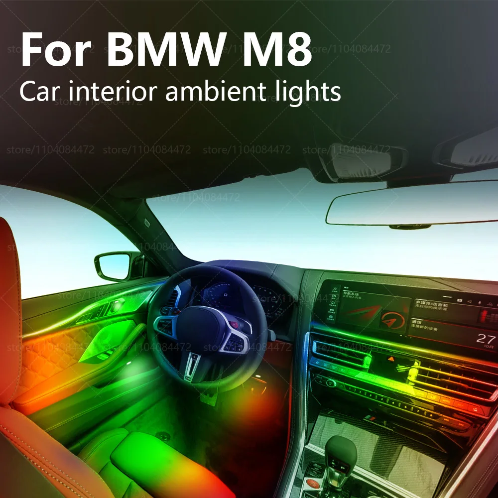 

For BMW M8 F92/F93 22in1 RGB Car Interior Acrylic Car Ambient Lights RGB Hidden Acrylic Strip Decoration Atmosphere Accessories