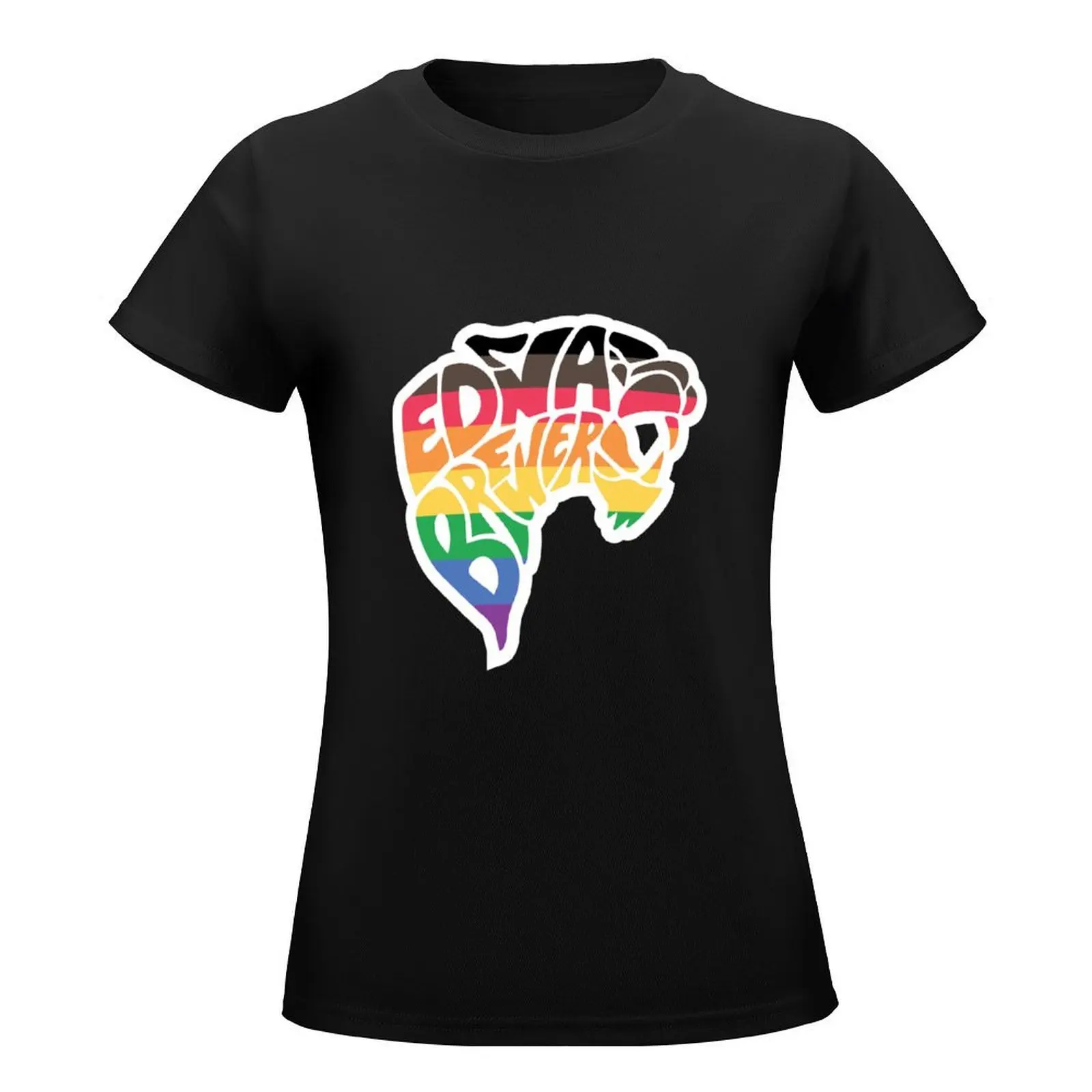 EBMS Rainbow Panther Zipper Hoodie T-Shirt plus size tops funny Women's cotton t-shirt