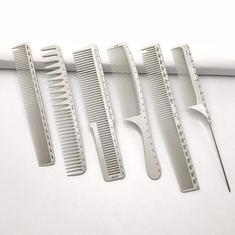 White Hairdressing Comb with Measurement Markings, Professional Hair Cutting Comb for Salon Stylists, Easy-To-Use and Durable Styling Comb