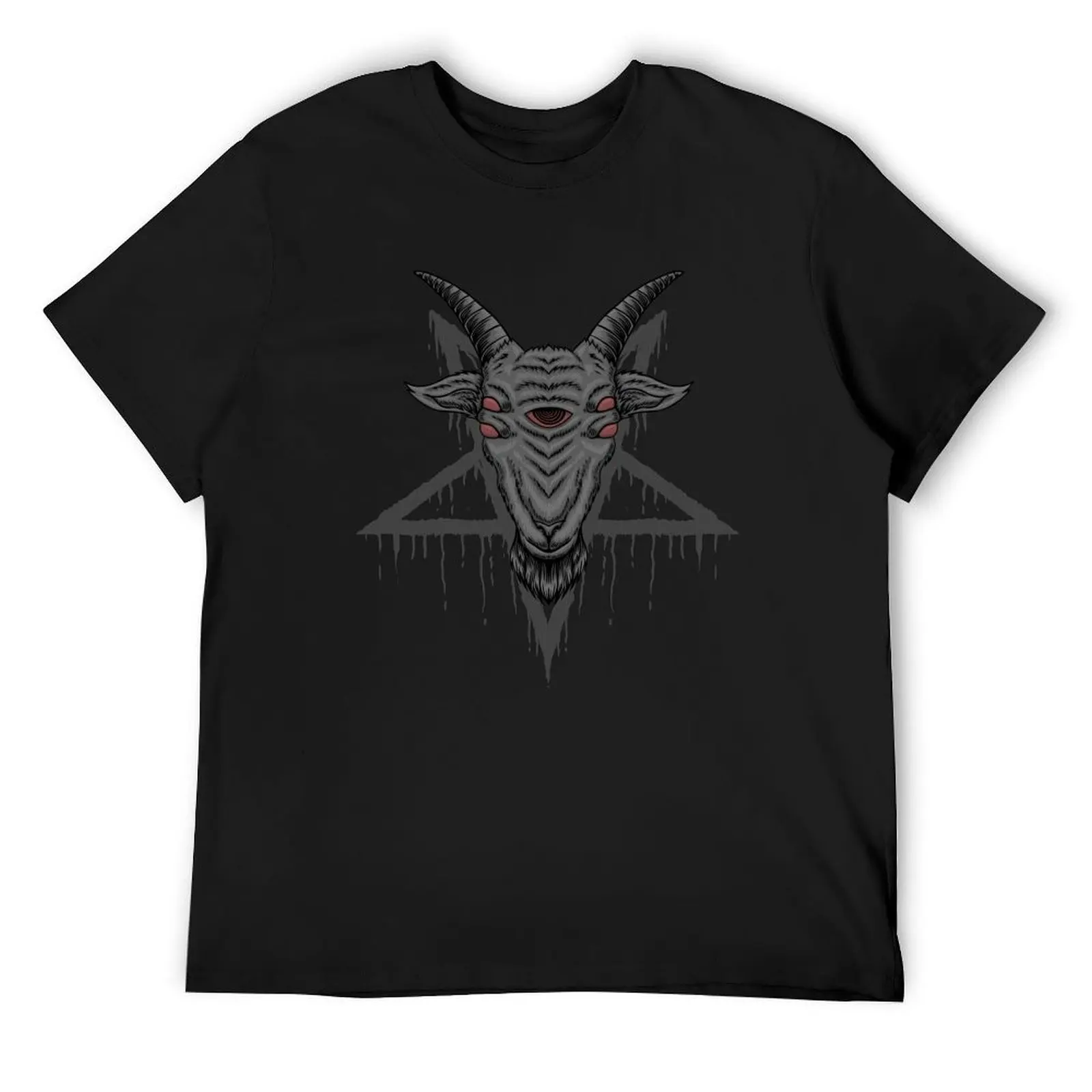 

Satanic goat T-Shirt vintage Aesthetic clothing baggy shirts Men's t-shirt