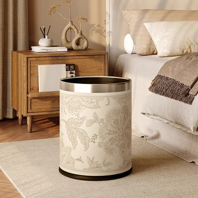 

Large Capaci Household Tra Can Kitchen Living Room Use with Lid High Aesthetic Value Luxury mat round ape PP PET...