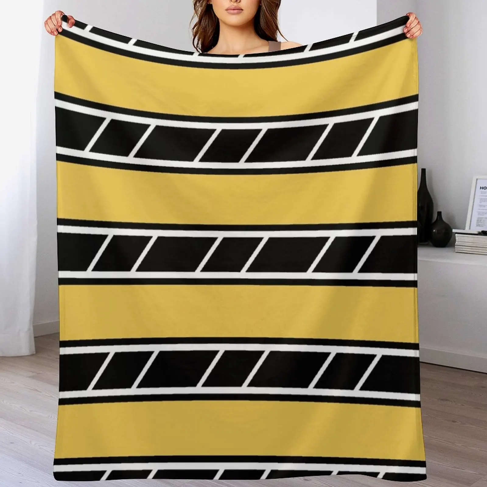 

Retro Speedblock Yellow Throw Blanket Fashion Sofas Luxury Brand Loose Blankets
