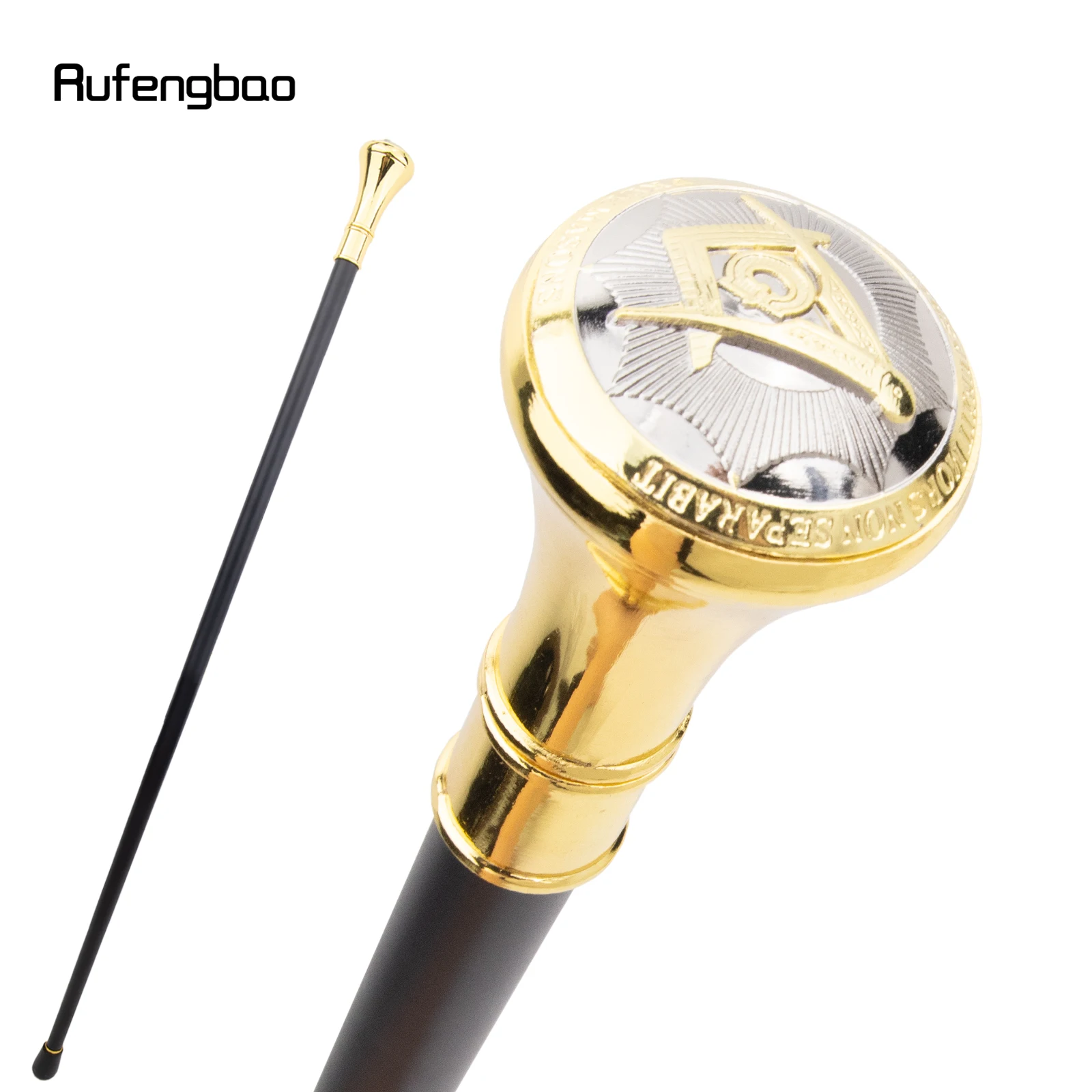 Golden White Freemasonry Freemasons VG Totem Single Joint Walking Stick Decorative Cospaly Party Fashionable Cane Crosier 92cm