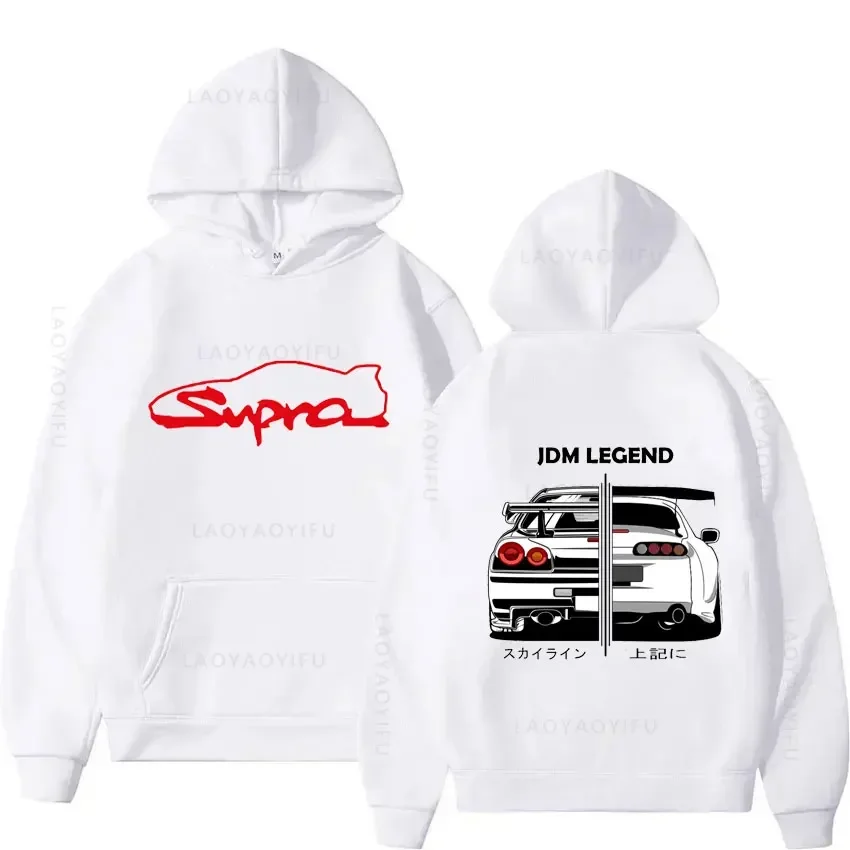 Initial D Supras MK4 Hoodies Men's and Women's Japanese Casual Sporty JDM Manga Print Loose Casual Long Sleeve Sweatshirt Hooded