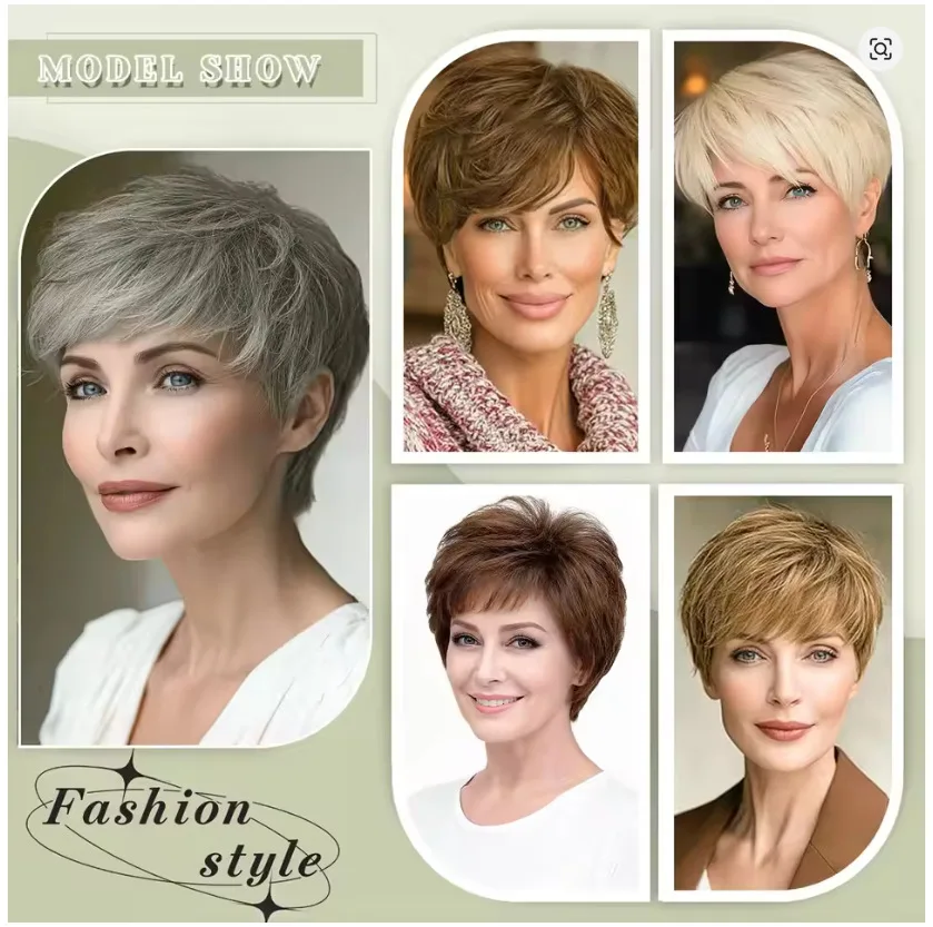 Synthetic Short Hair Topper Lightweight Fiber Hair Extension for Increase Volume Cover White Hair Effortless Daily Use Styling view 6