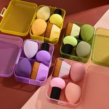 4Pcs Magic Foundation Makeup Brushes Super Soft Not Eating Powder Beauty Makeup Sponge Puff Makeup Egg Set
