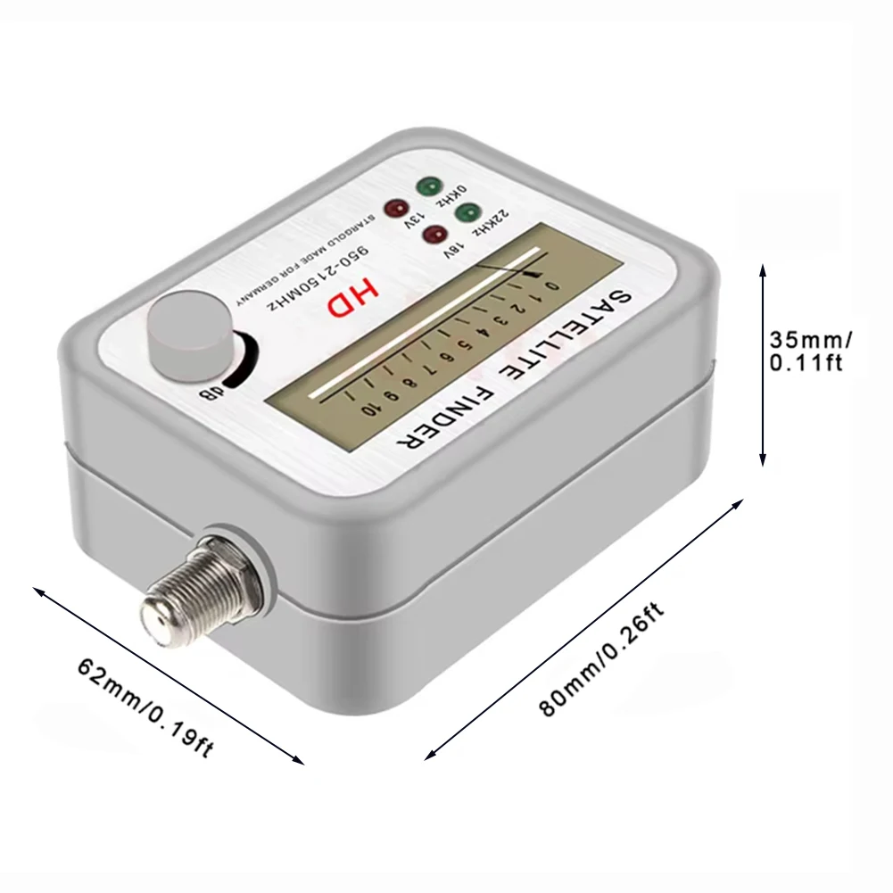 Buscador de satélite de alta definición para TV, instrumento de señal Digital, frecuencia de entrada de 950MHz-2150MHz, estrella luminosa indicadora interna de 22Khz