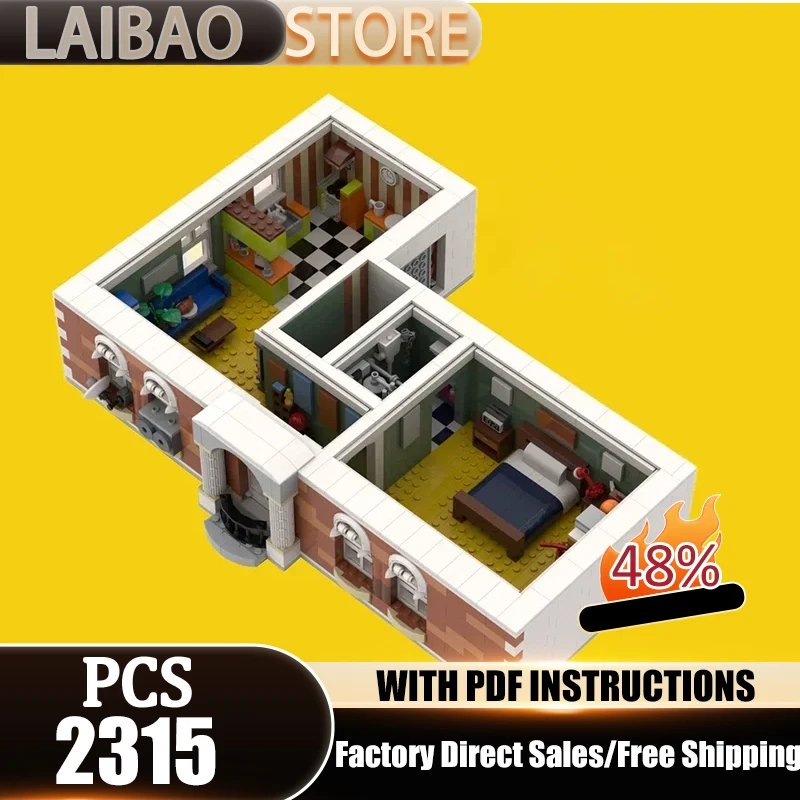 Blocos de Montar Modelo de Filme Popular, Apartamento em Vista de Rua, Tijolos Técnicos, Brinquedos de Construção DIY para Presentes de Férias