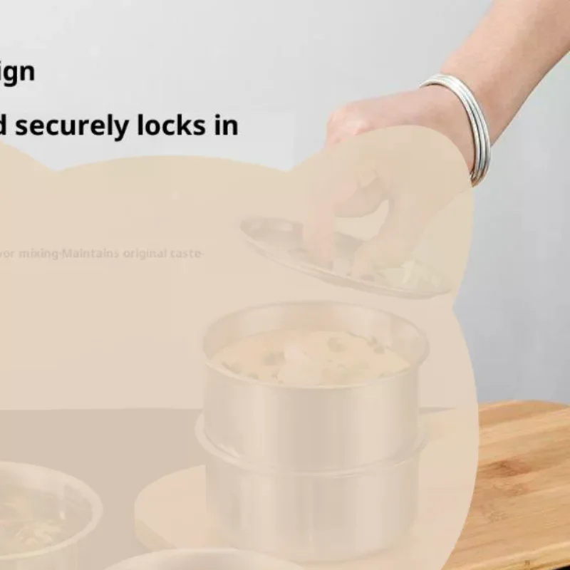 Stainless Steel Steamed Egg Bowl Ramen Rice Fruit Salad Stew Bowls With Lids Soup Cup Food Container Kitchen Tableware Supplies